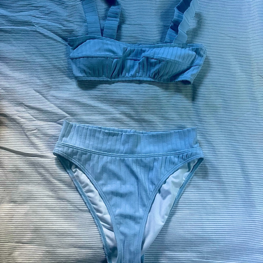 Peony Two piece Bathing Suit Size L bottom, Medium top